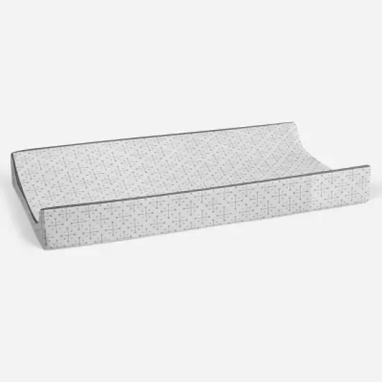 Bacati - Love Quilted Muslin Changing Pad Cover Gray image {2}