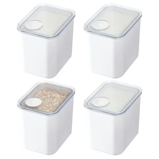 iDesign Medium Canister with Removable Pour Cap - Set of 4 - White image {14}