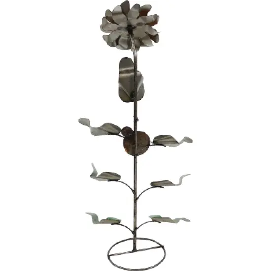 Sunnydaze Outdoor Metal Art Standing Sunflower with Ladybug Garden Decor- 34.25" image {5}