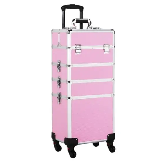 Yaheetech 4-In-1 Aluminum Rolling Cosmetic Makeup Train Cases image {9}