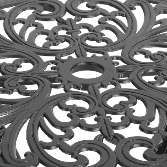 3-Piece Vintage Carved Patio Seating Set,Aluminium Patio Accent Chair Set Of 2,Round Table,Armless Chair With Petal-shaped Back-Maison Boucle image {6}