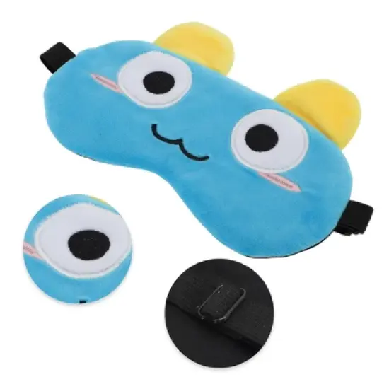 Unique Bargains Soft Cartoon Sleep Mask Staring Eyes Blue 1 Pc image {2}