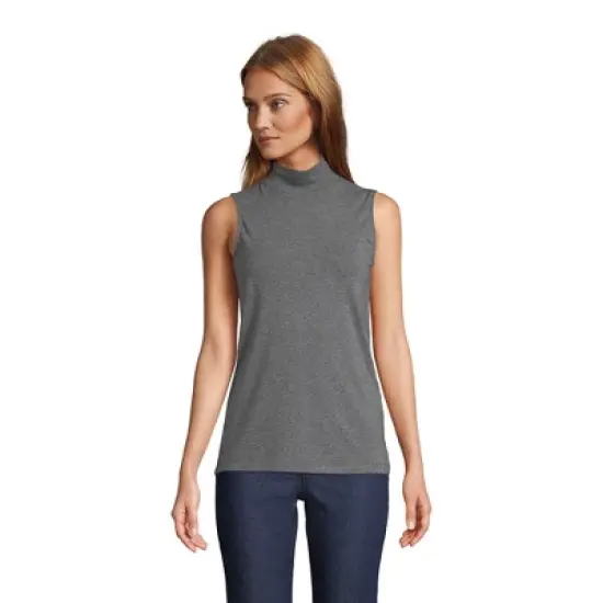 Lands' End Women's Lightweight Jersey Sleeveless Mock image {6}