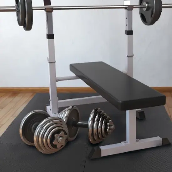 Fleming Supply Interlocking Foam Floor Tiles - 24" x 24", Black, Pack of 6 image {3}