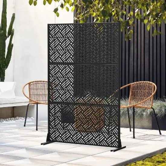 PexFix 72 in. H x 47 in. W Outdoor Metal Privacy Screen Garden Fence Rectangular Pattern Wall Applique image {3}