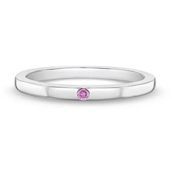 Girl's Thin CZ Band Sterling Silver Ring - In Season Jewelry image {5}