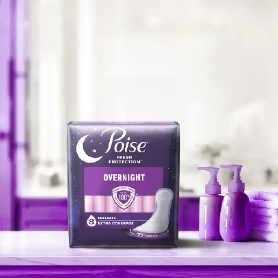 Poise Overnight Postpartum Incontinence Bladder Control Pads for Women - Ultimate Absorbency image {9}
