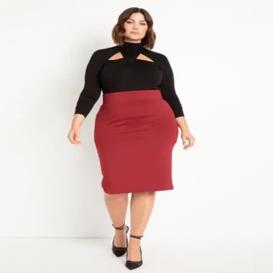 ELOQUII Women&rsquo;s Plus Size Neoprene Pencil Skirt image {11}