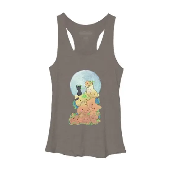 Women's Design By Humans Cat Pumpkin Pile By AwkwardDragon Racerback Tank Top image {4}