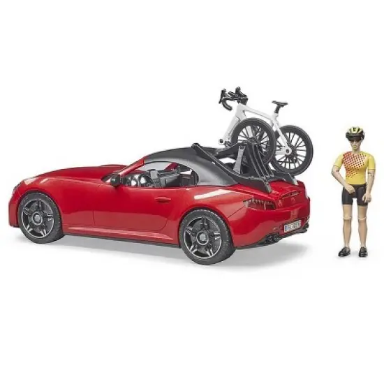 Bruder Roadster with Road Bike and Figure image {4}