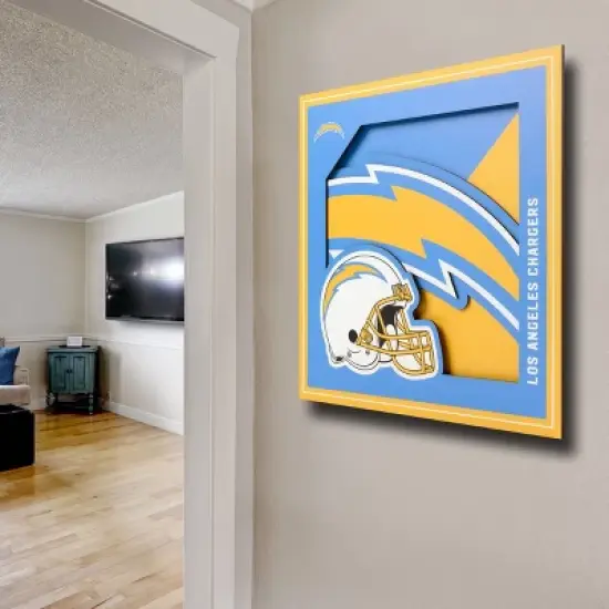NFL Los Angeles Chargers 3D Logo Series Wall Art - 12"x12" image {2}