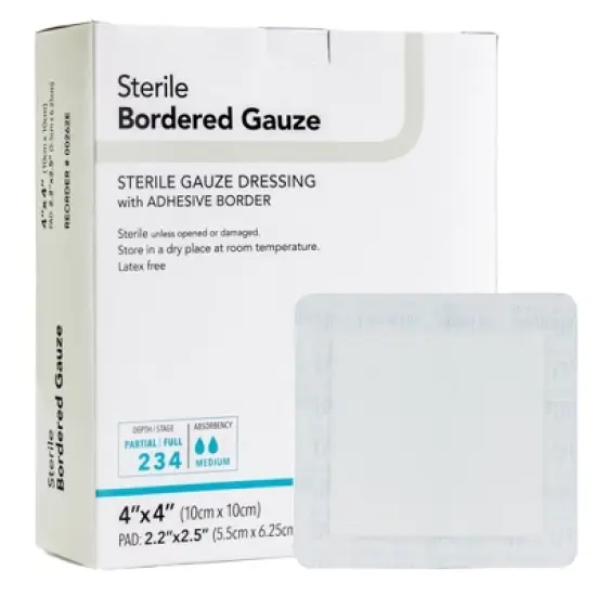 DermaRite Bordered Gauze Adhesive Wound Dressing image {8}