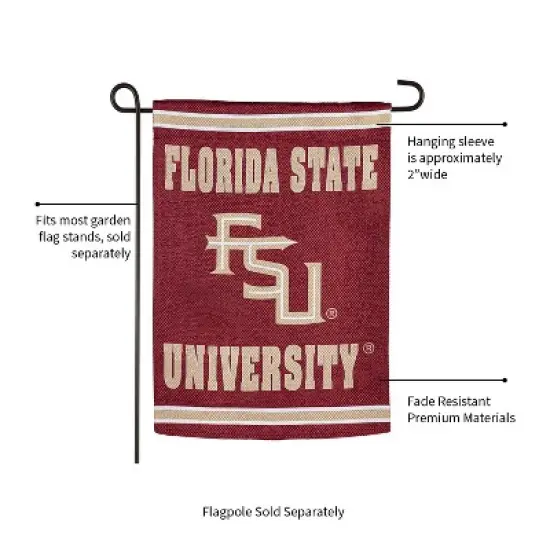 Embossed Suede Flag, GDN Size, Florida State University image {1}
