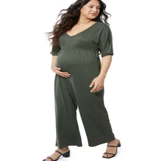 Ingrid & Isabel Maternity Wide Leg Jumpsuit image {1}
