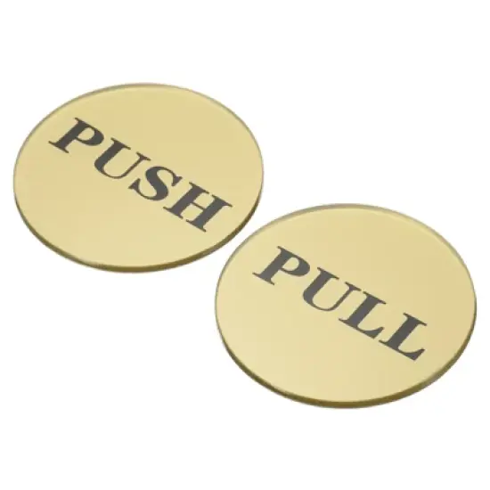 Unique Bargains Round Acrylic Self-Adhesive Decor Home Business Push Pull Door Sign 4 Pcs image {4}