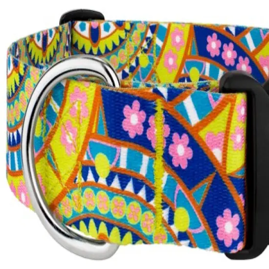 Country Brook Petz 1 1/2 Inch Deluxe Yellow Boho Mandala Dog Collar image {5}