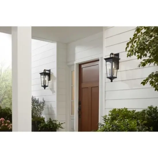 Progress Lighting Chatsworth 2-Light Outdoor Wall Lantern in Black with Clear Glass Panels image {2}
