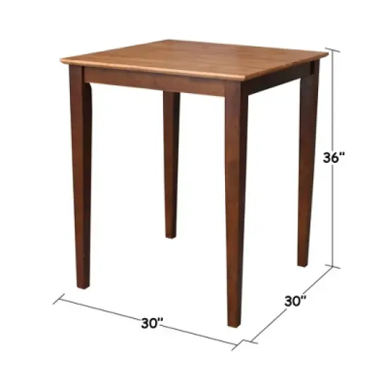 Solid Wood Top Table with Shaker Legs Cinnamon/Brown - International Concepts image {3}