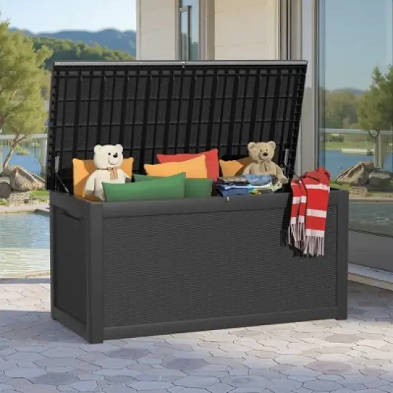 MAYEERTY 260 Gallon Large Capacity Outdoor Deck Box for Patio Furniture Cushions, Pillow with Wheels image {1}