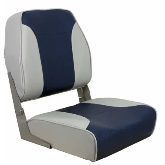 Springfield Marine Economy Multi-Color Folding Seat - Grey/Blue Boat Equipment and Parts Model 1040651. image {2}