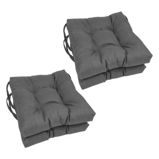 Blazing Needles, 16-inch Spun Polyester Solid Outdoor Square Tufted Chair Cushions (Set of 4) image {8}