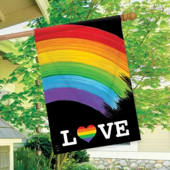 Rainbow Love House Flag Pride 28" x 40" Briarwood Lane image {2}