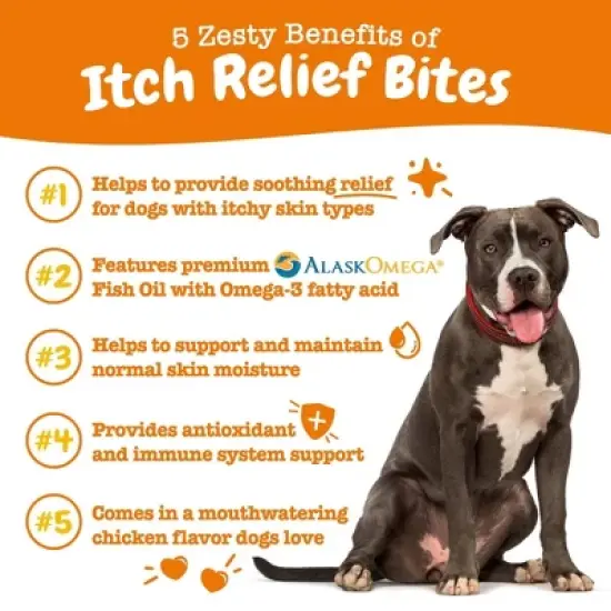 Zesty Paws Itch Relief Bites Chicken Dog Vitamin and Supplements - 60ct image {2}