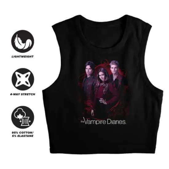 Women's Vampire Diaries Company of Three Sleeveless Crop Top Tank image {2}