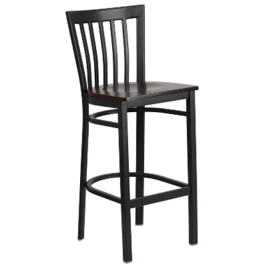 Flash Furniture Black School House Back Metal Restaurant Barstool image {11}
