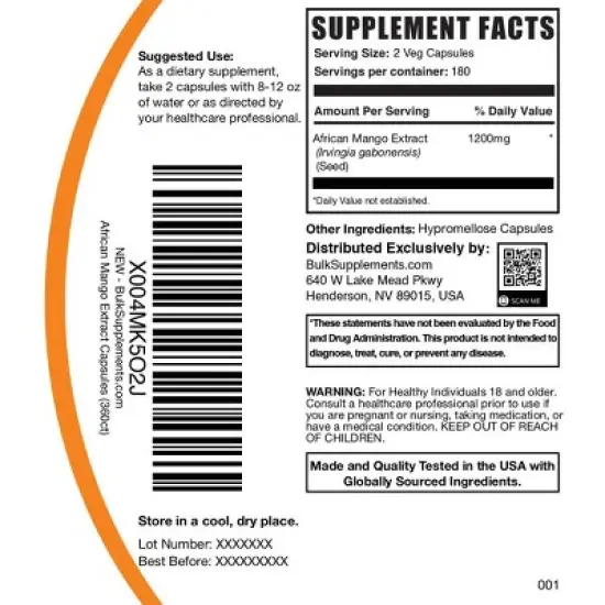 BulkSupplements African Mango Extract Capsules image {5}