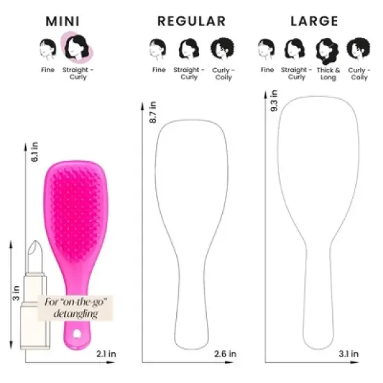 Tangle Teezer Mini Ultimate Detangler Hair Brush - Pink image {7}
