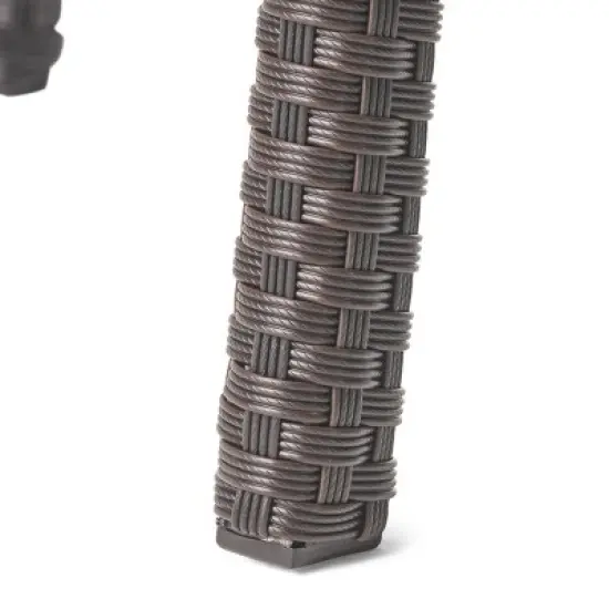 GDFStudio Hilary Outdoor Wicker Side Table with Curved Leg image {6}