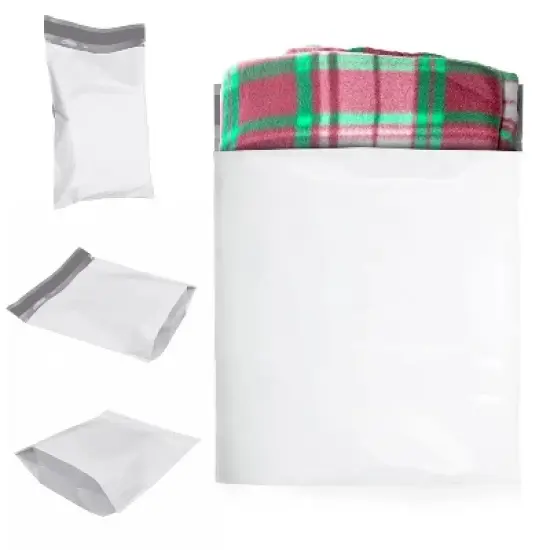 PSBM 100 Pieces 15" x 20" x 4" White 3 Mil Expansion Poly Mailers Bags for Shipping image {5}