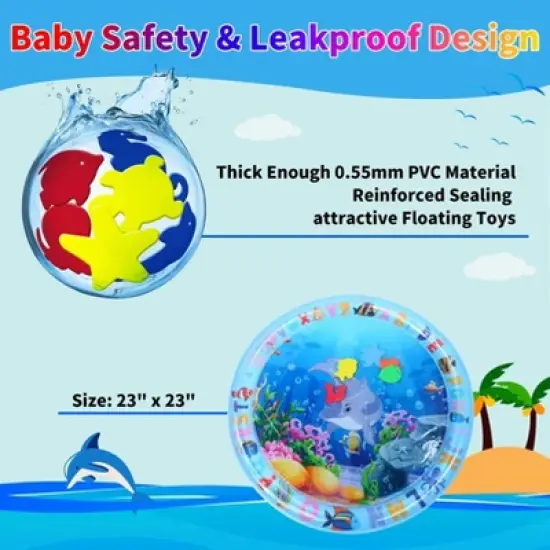 Swtroom Tummy Time Water Mat for Baby Inflatable Activity Center image {3}