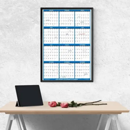 Swift Glimpse 32"x48" Calendar Planner January 2025 to December 2025 Light Navy Blue: Laminated Wall Calendar with Grommets image {4}