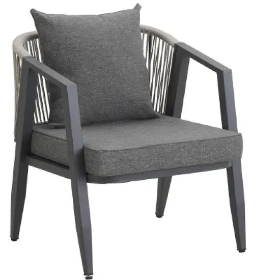 FIONECA U_STYLE Durable Outdoor Seating Set with Gray Cushions &uml;C Comfortable Patio Furniture for Garden, Lawn, and Poolside image {12}