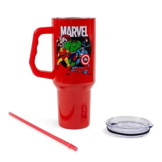 Silver Buffalo Marvel Comics The Avengers 40-Ounce Red Stainless Steel Tumbler With Handle image {2}