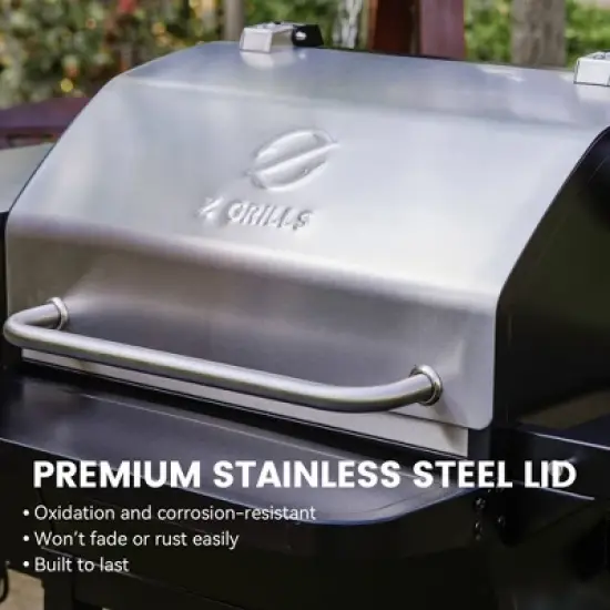 ZPG-10002B2E Wood Pellet Grill BBQ Smoker with Cover: Automated Feed, 1060 sq in - Z Grills image {8}