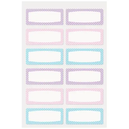 Avery No-Iron Fabric Name Labels, Soft Pastels Preprinted Designs, Handwrite-Only, 2-Pack, 48 Preprinted Labels (22282) image {1}