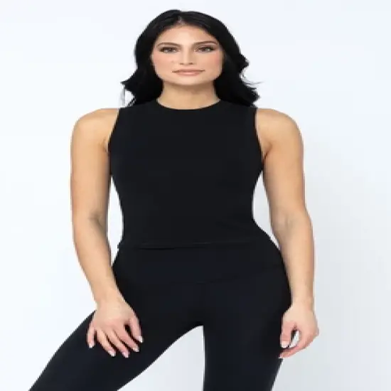 Yogalicious Jersey Fitted Mock Neck Tank Top image {4}