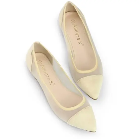 Allegra K Women's Pointed Toe Slip On Mesh Flats image {7}