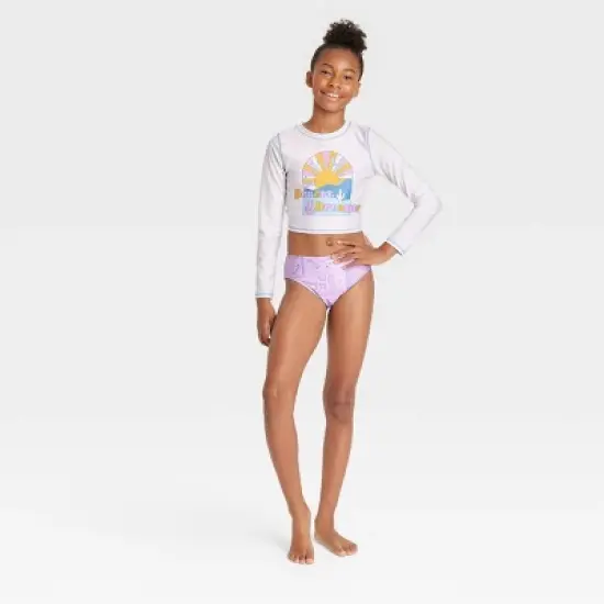 Girls' 3pc Desert Dreamer Swimwear Set - art class&trade; Lavender image {3}