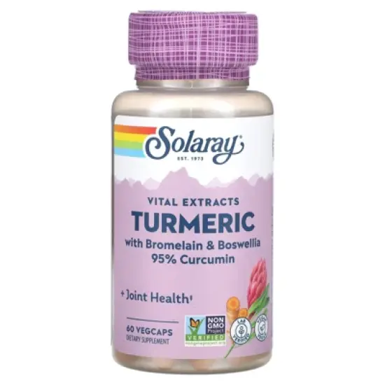 Solaray Vital Extracts, Turmeric with Bromelain & Boswellia, 60 VegCaps image {4}
