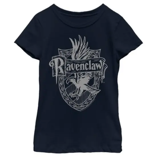 Girl's Harry Potter Ravenclaw Line Art Crest T-Shirt image {3}