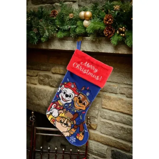 Paw Patrol - Marshall, Chase and Rubble 20 Applique Christmas Stocking image {3}