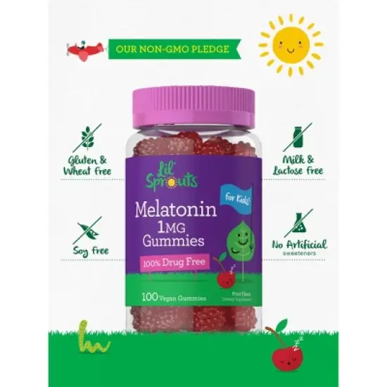 Carlyle Kids Melatonin Gummies | 1 mg | 100 Count | Fruit Flavor image {4}