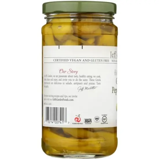 Jeff's Garden Whole Golden Greek Pepperoncini - Case of 6/12 oz image {3}