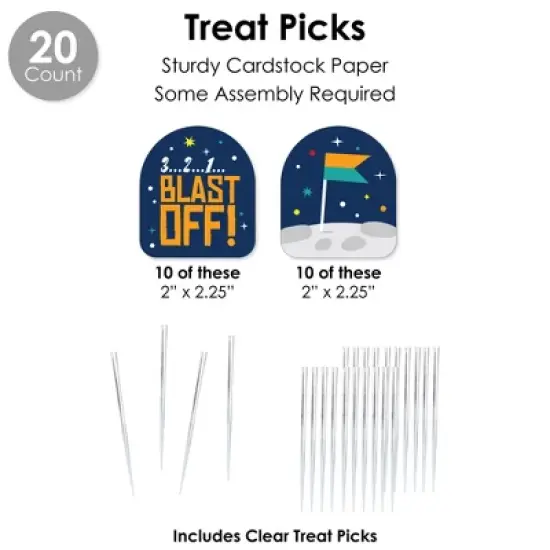 Big Dot of Happiness Blast Off to Outer Space - Rocket Ship Baby Shower or Birthday Party Favors and Cupcake Kit - Fabulous Favor Party Pack - 100 Pc image {4}