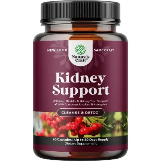Kidney Support Supplement, Kidney Cleanse, Detox & Repair Capsule, Supports Urinary Tract Health & Bladder Cleanse, Nature's Craft, 60ct image {7}