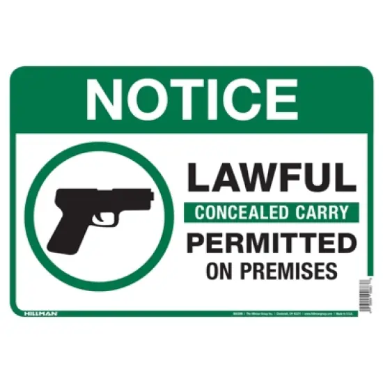 Hillman English White Notice Sign 10 in. H X 14 in. W - Case of 6 image {1}